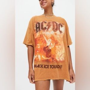 Urban Outfitters AC/DC distressed Black Ice Tour 2011 t shirt dress